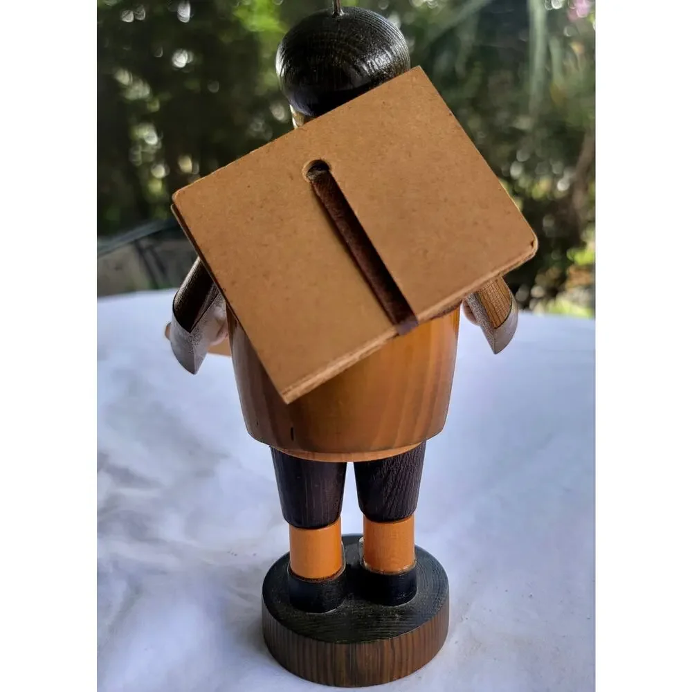 Vintage Erzgebirge Painter Wood Smoker Figure German Folk Art Artist Decor